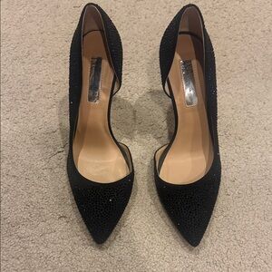 INC International Concepts Black Glitter Heels